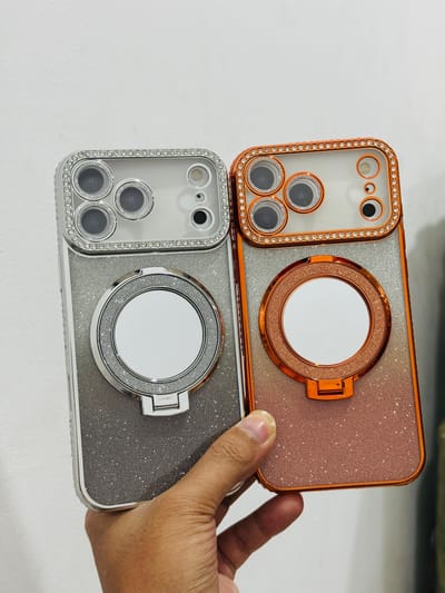 Premium Diamond Stone Stand Soft Case With camera lens protection For iphone 17 Pro /17 Pro Max_img_11