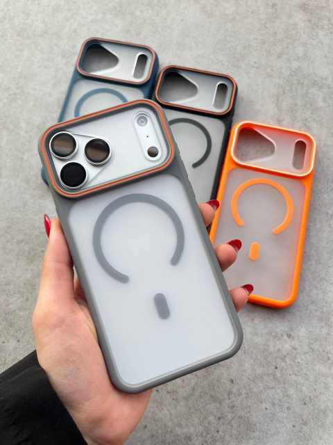Triangular Camera Edge Matte MagSafe Anti-Shock cases