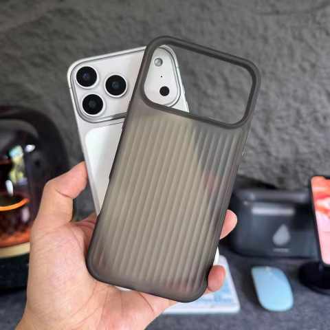 Luxury Vertical Groove Translucent Matte Soft iPhone Case_img_1