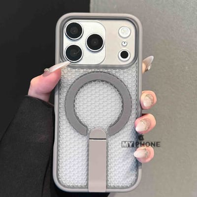 Luxury MagSafe Heat Dissipation Case with Built-in Kickstand for iPhone_img_1