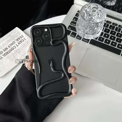 Luxury Gold 3D Snake Embossed iPhone Soft Case with Electroplated Glossy Finish_img_6