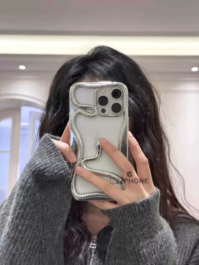 Luxury Gold 3D Snake Embossed iPhone Soft Case with Electroplated Glossy Finish_img_3