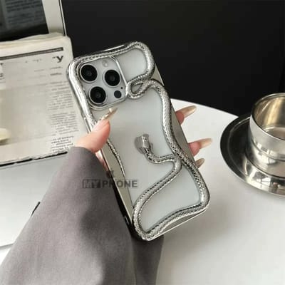 Luxury Gold 3D Snake Embossed iPhone Soft Case with Electroplated Glossy Finish_img_7