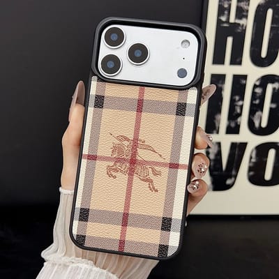 Premium Leather Finish Vintage Check Pattern iPhone Case_img_0