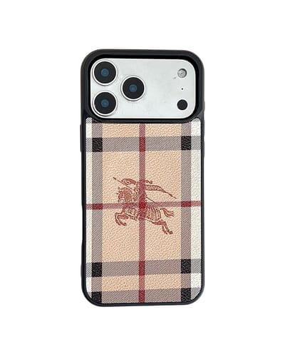 Premium Leather Finish Vintage Check Pattern iPhone Case_img_4