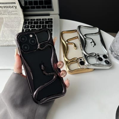 Luxury Gold 3D Snake Embossed iPhone Soft Case with Electroplated Glossy Finish_img_10